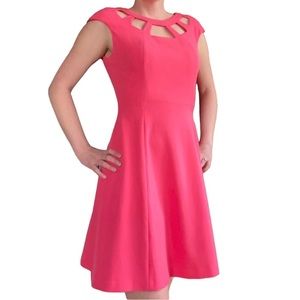 Vince Camuto casual pink Sleeveless Cutout Neck Fit and
Flare Dress Size 8